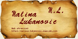 Malina Lukanović vizit kartica